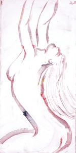 Reaching  - 18 x 36 Acrylic and Gesso on Canvas