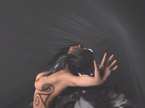 another sneak peek! this is an aspect of the celtic goddess the Morrigan, a trifold goddess. more about her later...
