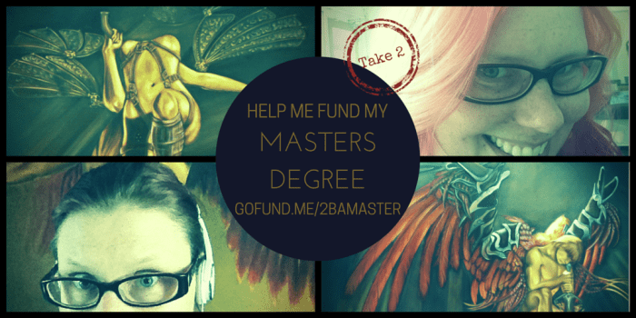 Crowdfunding image, two pictures of me and two of my artwork on a grid.
